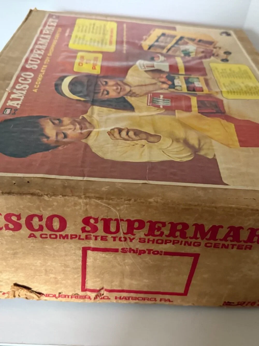 Vintage Amsco Supermarket With Original Box 1965 Shopping Playset W Accessories